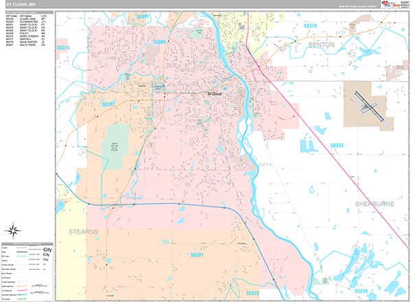 St. Cloud, MN Wall Map